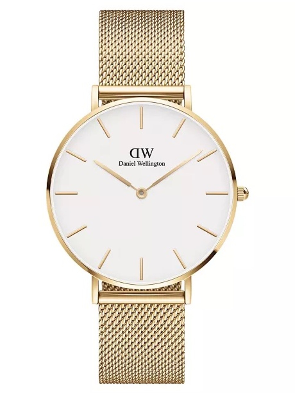 Daniel Wellington White Dial Gold Mesh Watch